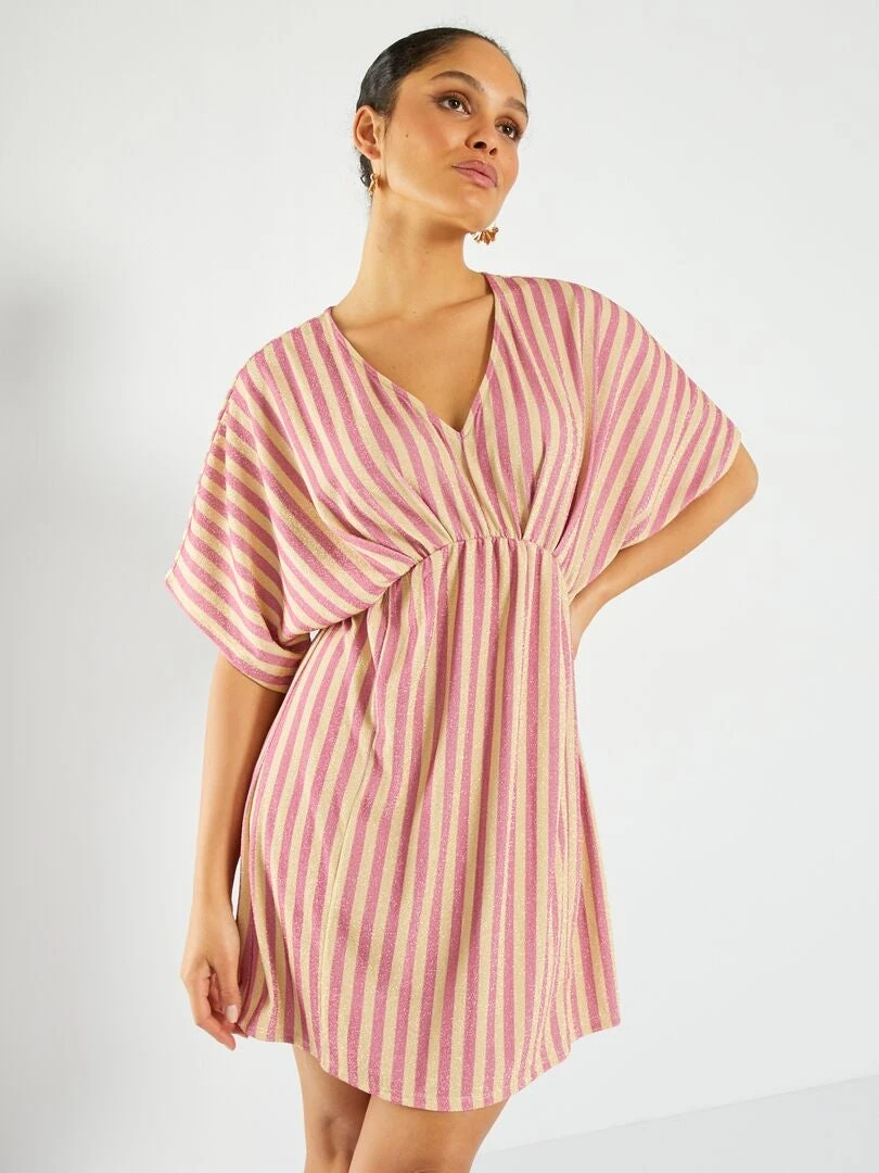 Vestido Corto Con Brillos - ROSA 5 Vestido Corto Con Brillos - ROSA - Imagen 3