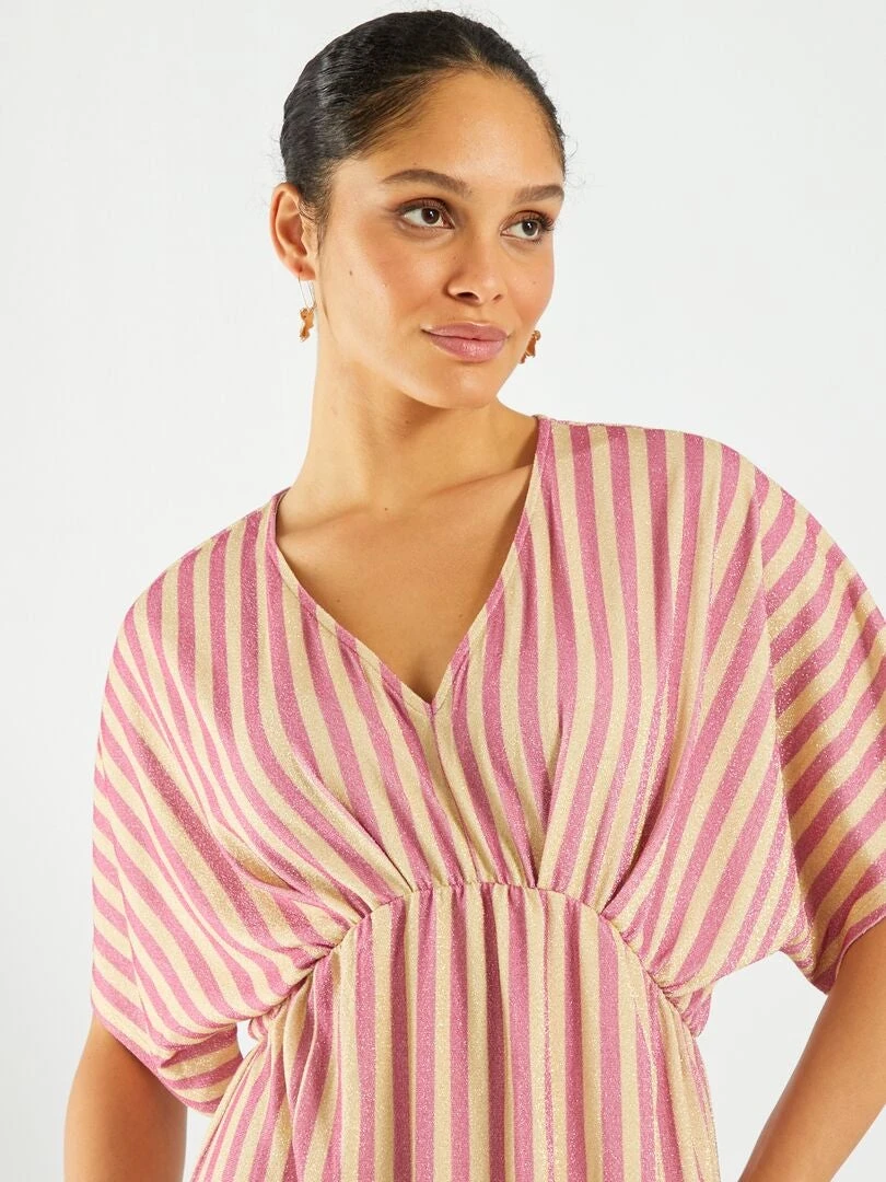 Vestido Corto Con Brillos - ROSA 7 Vestido Corto Con Brillos - ROSA - Imagen 5