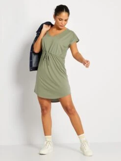 Vestido Corto Con Cordón Ajustable 'JDY' - KAKI