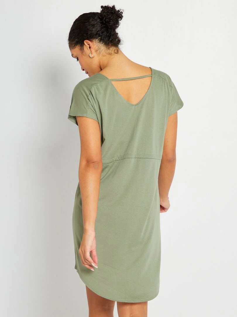 Vestido Corto Con Cordón Ajustable 'JDY' - KAKI 5 Vestido Corto Con Cordón Ajustable 'JDY' - KAKI - Imagen 3