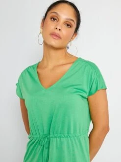 Vestido Corto Con Cordón Ajustable 'JDY' - Verde -TrendyModa Ventas vestido corto con cordon ajustable jdy verde abv67 3 frb4