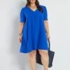 Vestido Corto Con Escote De Pico - BLUEASITIS -TrendyModa Ventas vestido corto con escote de pico blueasitis atn27 1 frb1