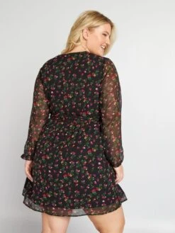 Vestido Corto Con Escote De Pico - NEGRO -TrendyModa Ventas vestido corto con escote de pico negro aev19 1 frb3