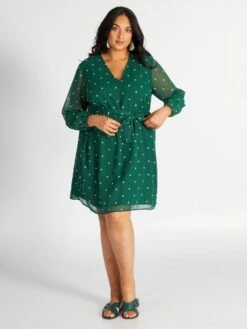 Vestido Corto Con Escote De Pico - VERDE 7 Vestido Corto Con Escote De Pico - VERDE -TrendyModa Ventas vestido corto con escote de pico verde aev19 2 frb2