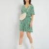 Vestido Corto Con Estampado De Fantasía - VERDE -TrendyModa Ventas vestido corto con estampado de fantasia verde zk715 6 frb1