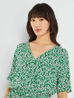 Vestido Corto Con Estampado De Fantasía - VERDE -TrendyModa Ventas vestido corto con estampado de fantasia verde zk715 6 frb5