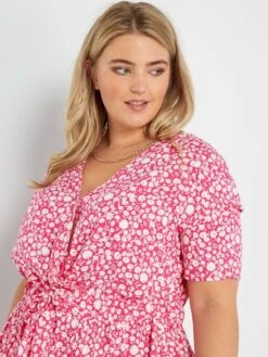 Vestido Corto Con Lunares Pequeños - ROSA -TrendyModa Ventas vestido corto con lunares pequenos rosa zm768 4 frb4