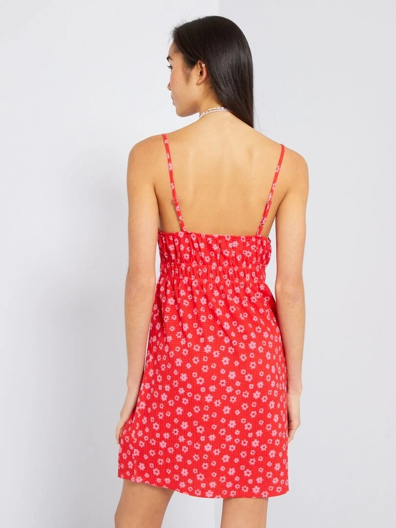 Vestido Corto Con Motivos - ROJO 5 Vestido Corto Con Motivos - ROJO - Imagen 3