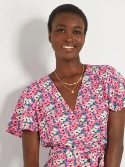 Vestido Corto Cruzado 'JDY' - ROSA -TrendyModa Ventas vestido corto cruzado jdy rosa ald04 2 frb3