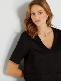 Vestido Corto De Antelina - Negro -TrendyModa Ventas vestido corto de antelina negro zi686 2 frb3