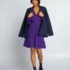 Vestido Corto De Crespón - PURPURA -TrendyModa Ventas vestido corto de crespon purpura aiw86 1 frb1