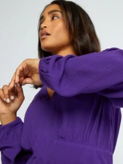 Vestido Corto De Crespón - PURPURA -TrendyModa Ventas vestido corto de crespon purpura aiw86 1 frb3