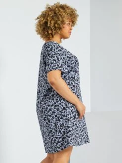 Vestido Corto De Flores - AZUL -TrendyModa Ventas vestido corto de flores azul zd550 1 frb3