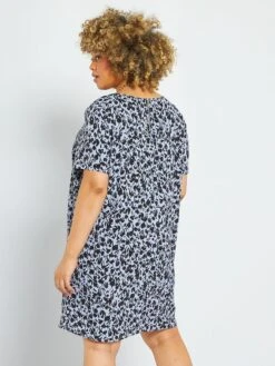 Vestido Corto De Flores - AZUL -TrendyModa Ventas vestido corto de flores azul zd550 1 frb4