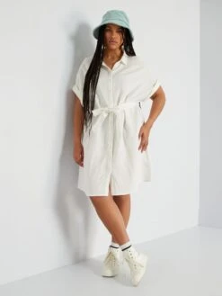 Vestido Corto De Gasa De Algodón - BLANCO 7 Vestido Corto De Gasa De Algodón - BLANCO -TrendyModa Ventas vestido corto de gasa de algodon blanco abz66 1 frb2