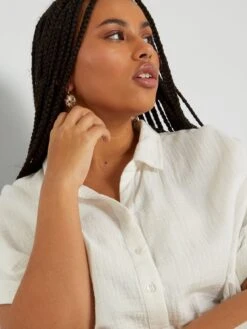 Vestido Corto De Gasa De Algodón - BLANCO 9 Vestido Corto De Gasa De Algodón - BLANCO -TrendyModa Ventas vestido corto de gasa de algodon blanco abz66 1 frb4