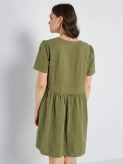 Vestido Corto De Gasa De Algodón - Verde Liquen 12 Vestido Corto De Gasa De Algodón - Verde Liquen -TrendyModa Ventas vestido corto de gasa de algodon verde liquen zn774 9 frb5