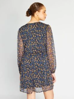 Vestido Corto De Manga Larga 'JDY' - AZUL -TrendyModa Ventas vestido corto de manga larga jdy azul amv58 3 frb3