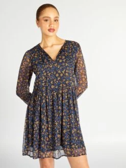 Vestido Corto De Manga Larga 'JDY' - AZUL -TrendyModa Ventas vestido corto de manga larga jdy azul amv58 3 frb4