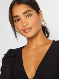 Vestido Corto De Plumeti - Negro -TrendyModa Ventas vestido corto de plumeti negro aoa57 1 frb6