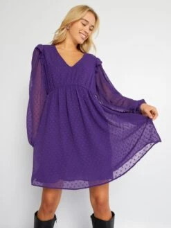 Vestido Corto De Plumeti - PURPURA -TrendyModa Ventas vestido corto de plumeti purpura aoa57 4 frb3