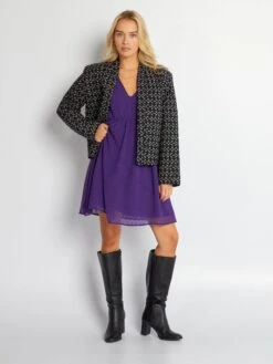 Vestido Corto De Plumeti - PURPURA -TrendyModa Ventas vestido corto de plumeti purpura aoa57 4 frb5