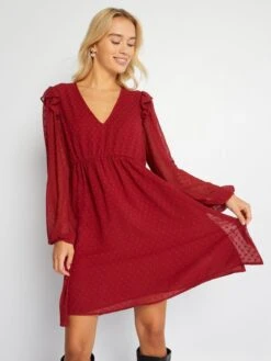 Vestido Corto De Plumeti - ROJO -TrendyModa Ventas vestido corto de plumeti rojo aoa57 2 frb3