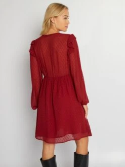 Vestido Corto De Plumeti - ROJO -TrendyModa Ventas vestido corto de plumeti rojo aoa57 2 frb4