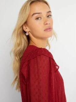 Vestido Corto De Plumeti - ROJO -TrendyModa Ventas vestido corto de plumeti rojo aoa57 2 frb5