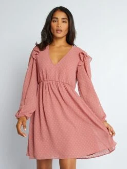 Vestido Corto De Plumeti - ROSA 10 Vestido Corto De Plumeti - ROSA -TrendyModa Ventas vestido corto de plumeti rosa aoa57 5 frb3