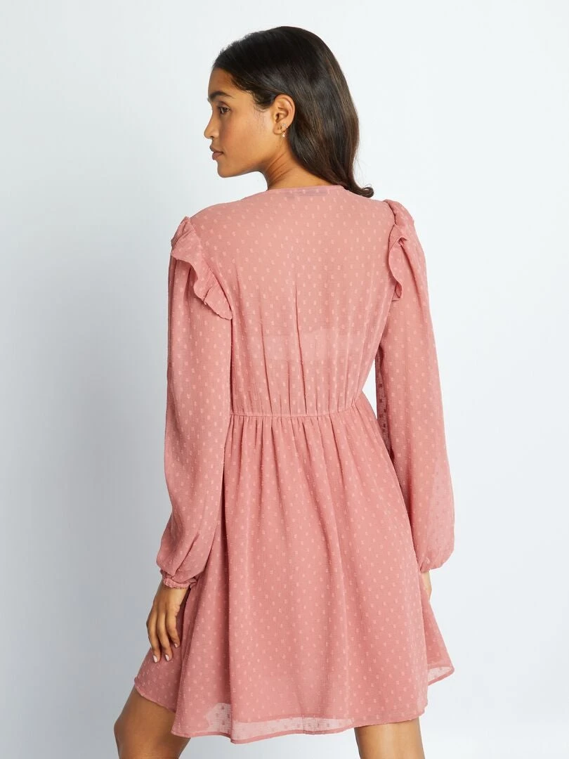 Vestido Corto De Plumeti - ROSA 7 Vestido Corto De Plumeti - ROSA - Imagen 5