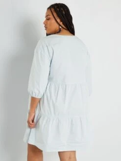 Vestido Corto De Popelina - Azul Pálido -TrendyModa Ventas vestido corto de popelina azul palido zo910 1 frb3