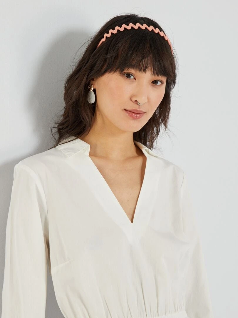 Vestido Corto De Popelina - Blanco 8 Vestido Corto De Popelina - Blanco - Imagen 6