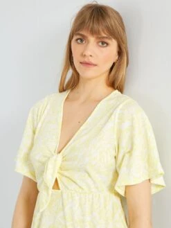 Vestido Corto De Punto Gofrado - AMARILLO 9 Vestido Corto De Punto Gofrado - AMARILLO -TrendyModa Ventas vestido corto de punto gofrado amarillo zs937 1 frb3