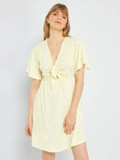 Vestido Corto De Punto Gofrado - AMARILLO 11 Vestido Corto De Punto Gofrado - AMARILLO -TrendyModa Ventas vestido corto de punto gofrado amarillo zs937 1 frb5