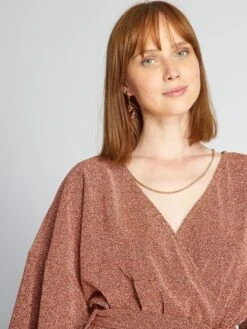 Vestido Corto De Punto Irisado - COBRE 1 -TrendyModa Ventas vestido corto de punto irisado cobre 1 asv87 1 frb4