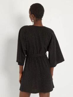 Vestido Corto De Punto Irisado - NEGRO 1 -TrendyModa Ventas vestido corto de punto irisado negro 1 asv87 2 frb3