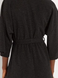 Vestido Corto De Punto Irisado - NEGRO 1 -TrendyModa Ventas vestido corto de punto irisado negro 1 asv87 2 frb5