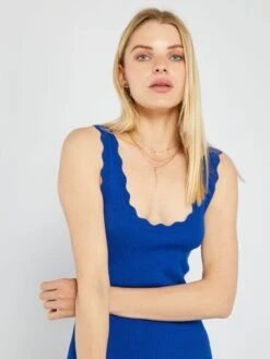 Vestido Corto De Punto 'JDY' - Azul -TrendyModa Ventas vestido corto de punto jdy azul aqi73 1 frb4