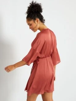 Vestido Corto De Raso - ROJO -TrendyModa Ventas vestido corto de raso rojo amj93 3 frb3