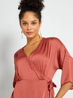 Vestido Corto De Raso - ROJO -TrendyModa Ventas vestido corto de raso rojo amj93 3 frb4