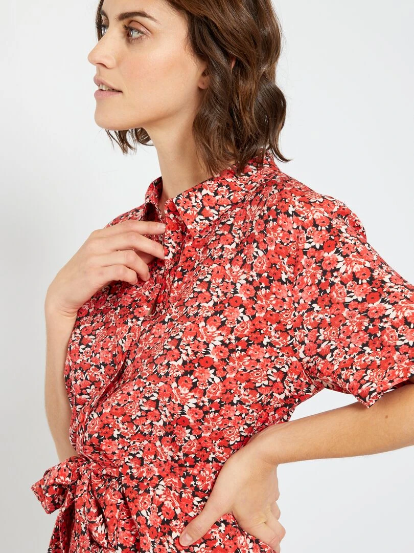 Vestido Corto Estampado 'JDY' - ROJO 6 Vestido Corto Estampado 'JDY' - ROJO - Imagen 4