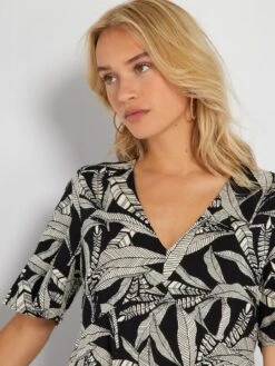 Vestido Corto Estampado - NEGRO -TrendyModa Ventas vestido corto estampado negro adz71 2 frb4