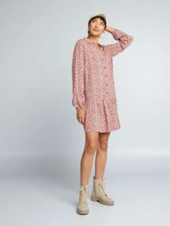 Vestido Corto Evasé - ROJOWHBAS5