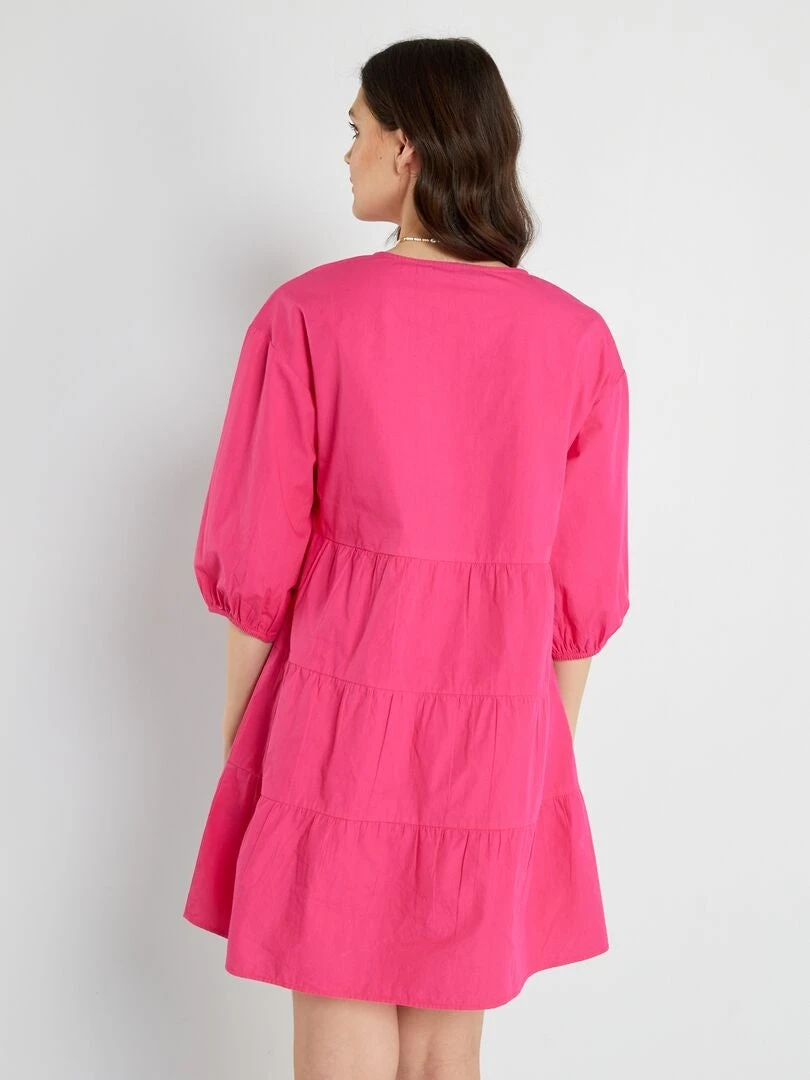 Vestido Corto Evasé - Rosa 5 Vestido Corto Evasé - Rosa - Imagen 3