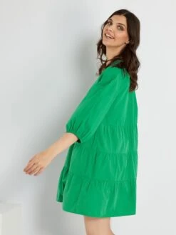 Vestido Corto Evasé - Verde -TrendyModa Ventas vestido corto evase verde zn769 5 frb4