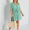Vestido Corto 'flores' - VERDE 2 Vestido Corto 'flores' - VERDE -TrendyModa Ventas vestido corto flores verde zm768 6 frb1