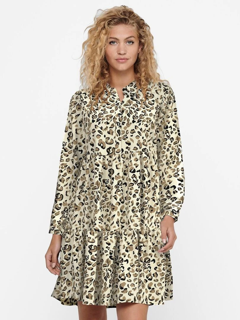 Vestido Corto 'JDY' Estampado - BEIGE 3 Vestido Corto 'JDY' Estampado - BEIGE