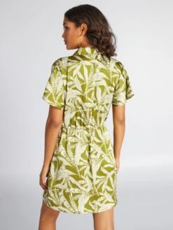 Vestido Corto Satinado - KAKI -TrendyModa Ventas vestido corto satinado kaki adz72 2 frb3