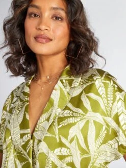 Vestido Corto Satinado - KAKI -TrendyModa Ventas vestido corto satinado kaki adz72 2 frb4